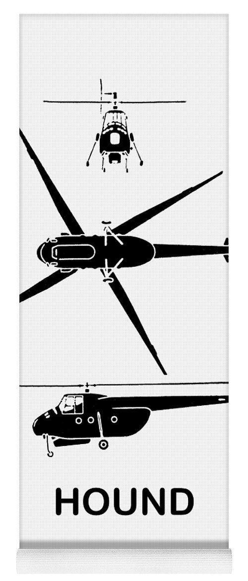 Aircraft Yoga Mat featuring the digital art Russian Hound Helicopter. by Roy Pedersen
