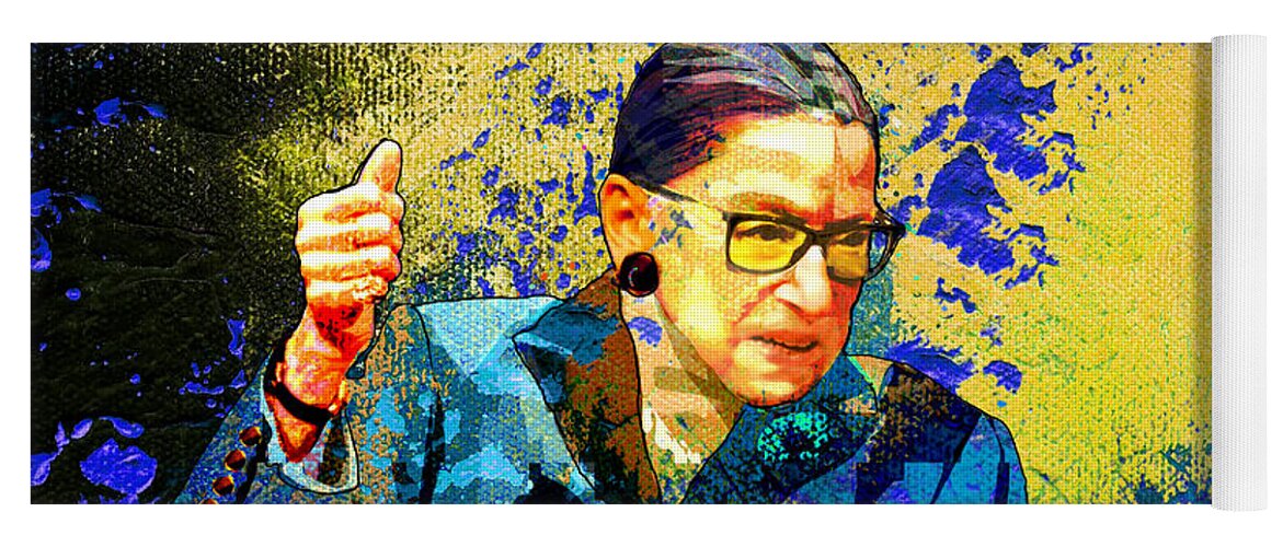Acrylics Yoga Mat featuring the painting Ruth Bader Ginsburg Dream by Miki De Goodaboom