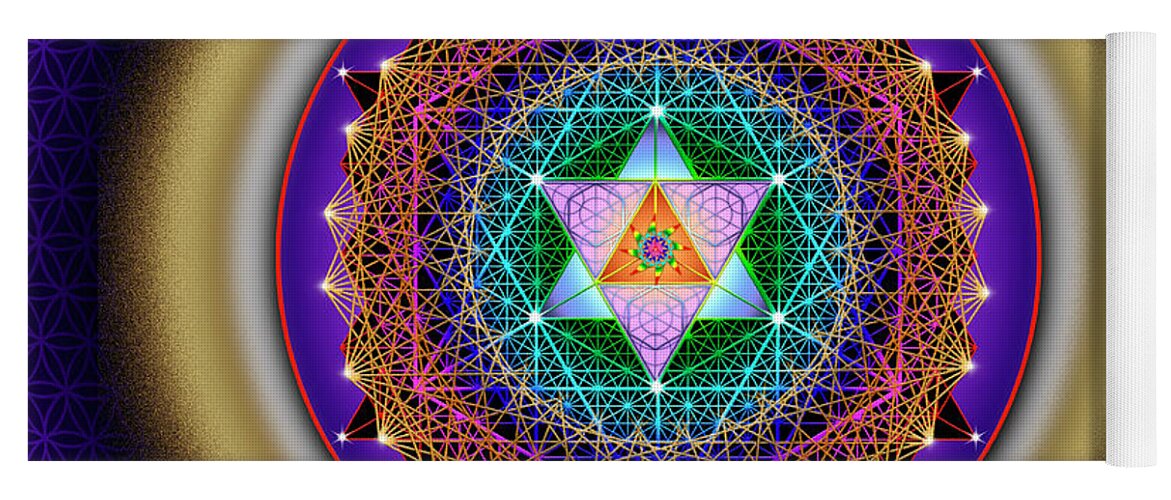 Endre Yoga Mat featuring the digital art Sacred Geometry 784 by Endre Balogh