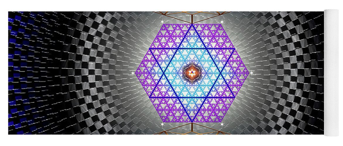 Endre Yoga Mat featuring the digital art Sacred Geometry 858 by Endre Balogh