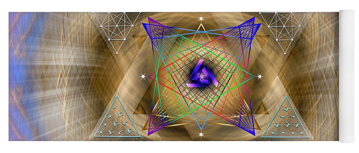 Endre Yoga Mat featuring the digital art Sacred Geomtry 782 by Endre Balogh