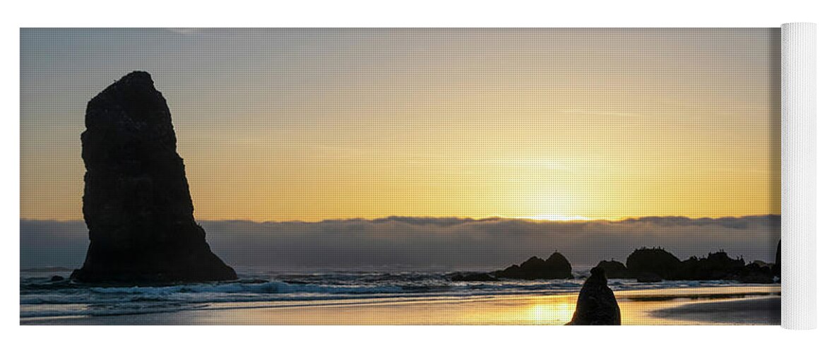 Cannon Beach Yoga Mat featuring the photograph Sacred Light by Steven Clark