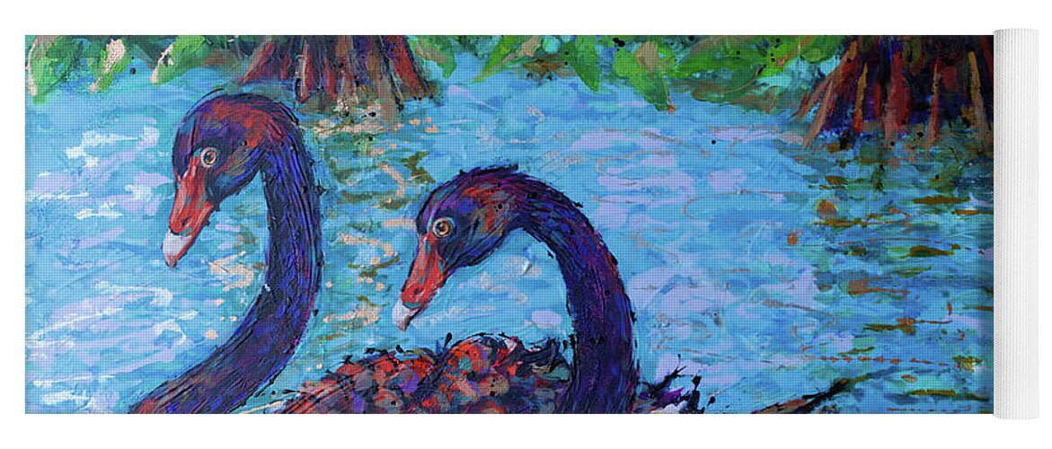  Yoga Mat featuring the painting Safeguarding Black Swans by Jyotika Shroff