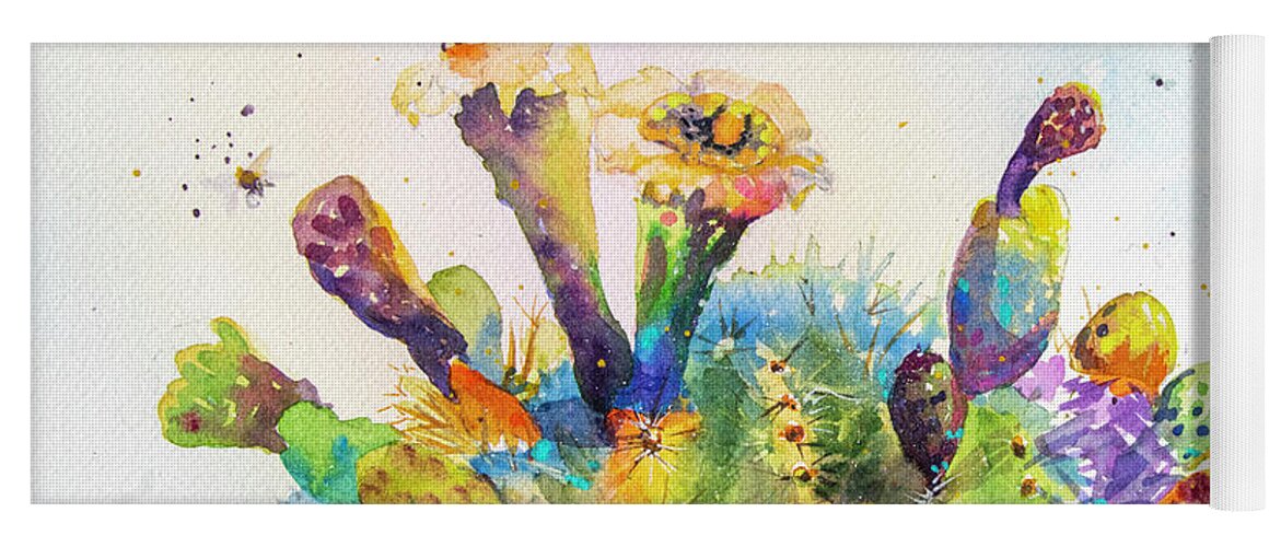 Cactus Yoga Mat featuring the painting Saguaro Cactus by Cheryl Prather