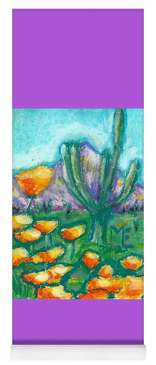 Saguaro Cactus Yoga Mat featuring the painting Saguaro Cactus by Monica Resinger