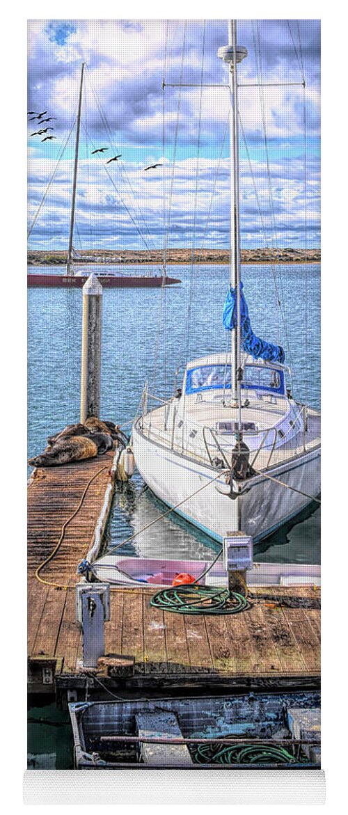 Sailboat Yoga Mat featuring the photograph Sailboat and Rowboat 2 Detail by Floyd Snyder
