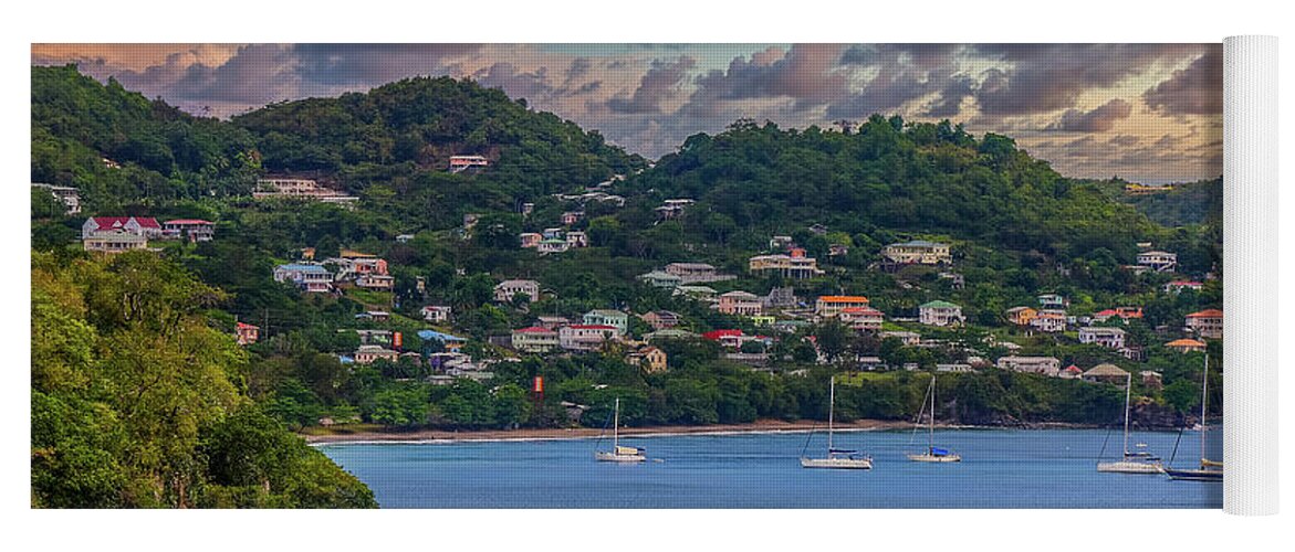 Bay Yoga Mat featuring the photograph Sailboats in Harbor of St Kitts by Darryl Brooks