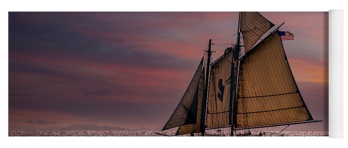 Windjammers Yoga Mat featuring the photograph Sailing at Sunset by Fred LeBlanc