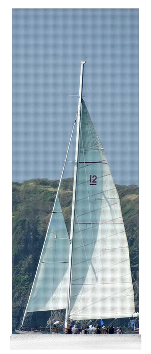 Ocean Scene Yoga Mat featuring the photograph Sailing in St Martin by Mike McGlothlen