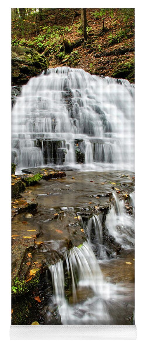 Pennsylvania Yoga Mat featuring the photograph Salt Springs Waterfall by Christina Rollo