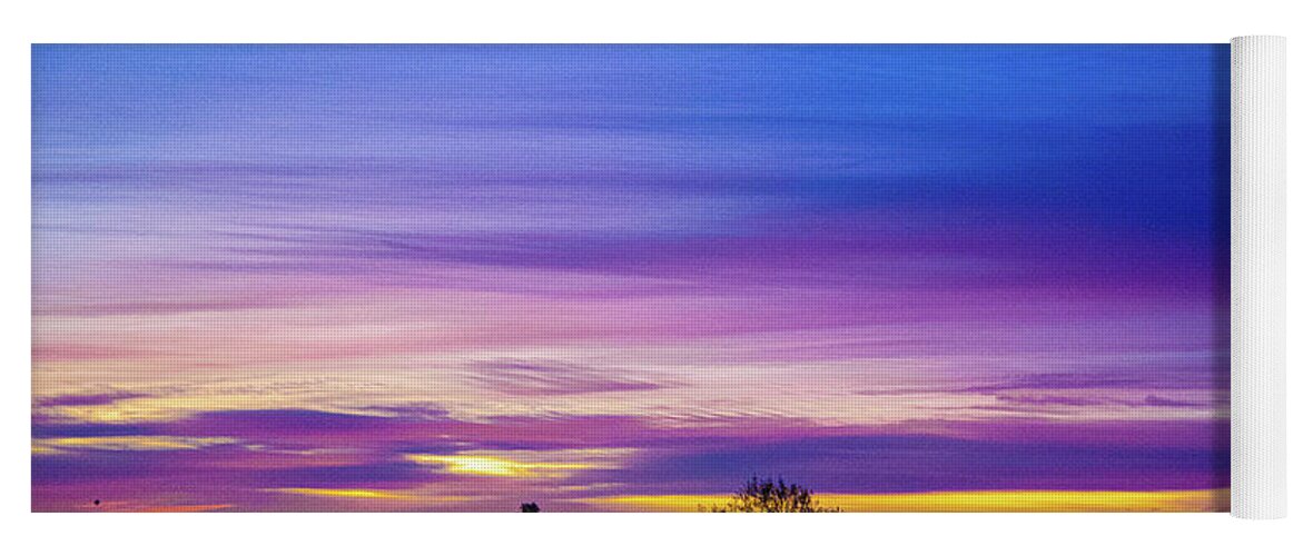 San Diego Yoga Mat featuring the photograph San Diego Sunrise 2021 Purple by Phyllis Spoor