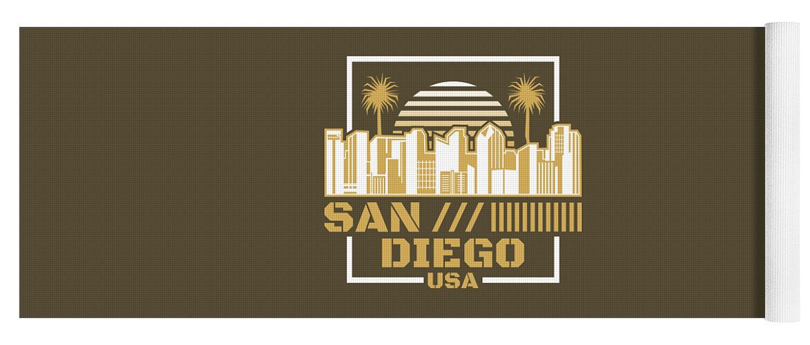 Usa Yoga Mat featuring the digital art San Diego USA by Sambel Pedes