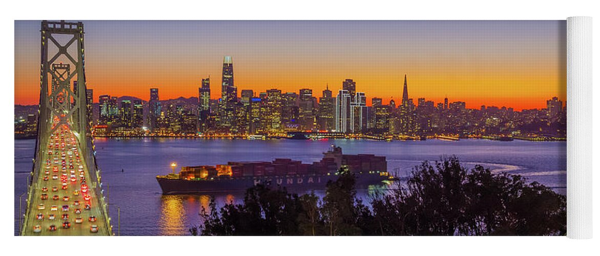 Bay Area Yoga Mat featuring the photograph San Francisco Bay Barge by Scott McGuire