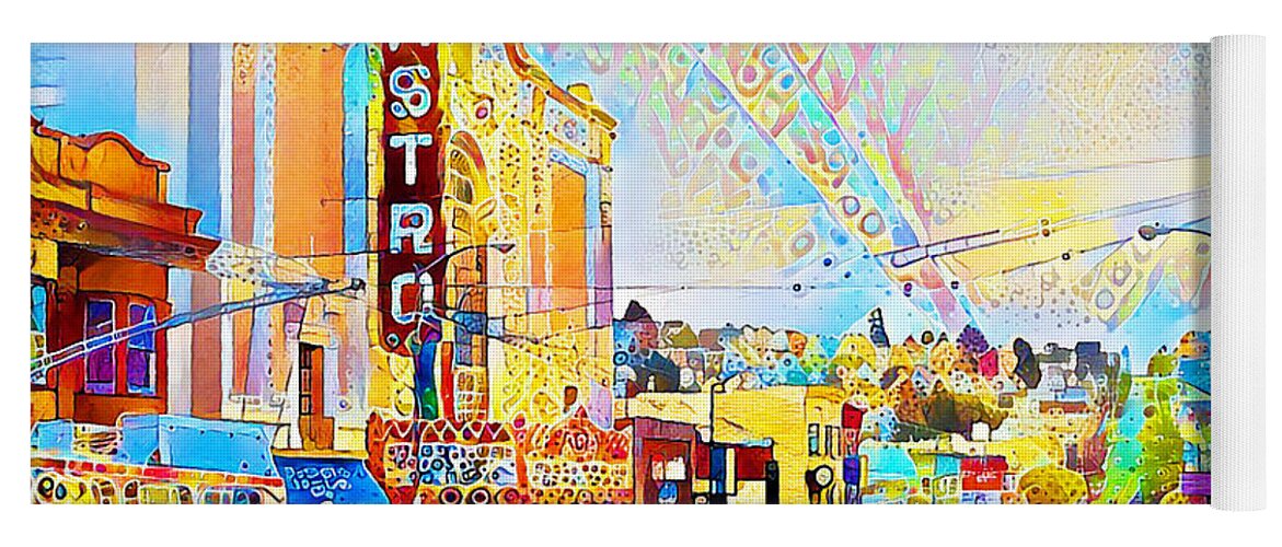 Wingsdomain Yoga Mat featuring the photograph San Francisco Castro District in Contemporary Vibrant Happy Color Motif 20200427v2 by Wingsdomain Art and Photography