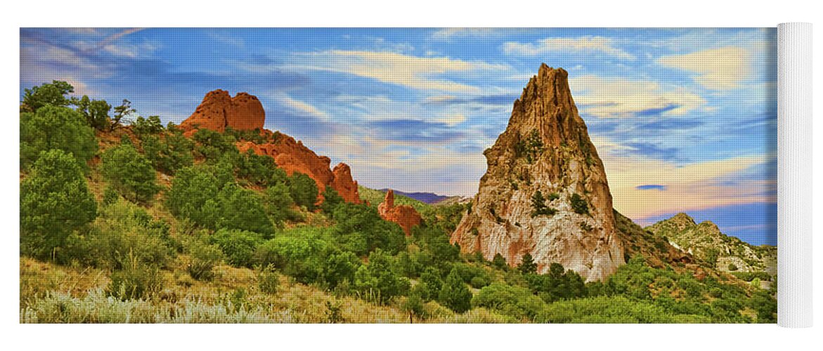 Colorado Yoga Mat featuring the photograph Sandstone Rock Formation in the Garden of the Gods in Colorado by Ola Allen