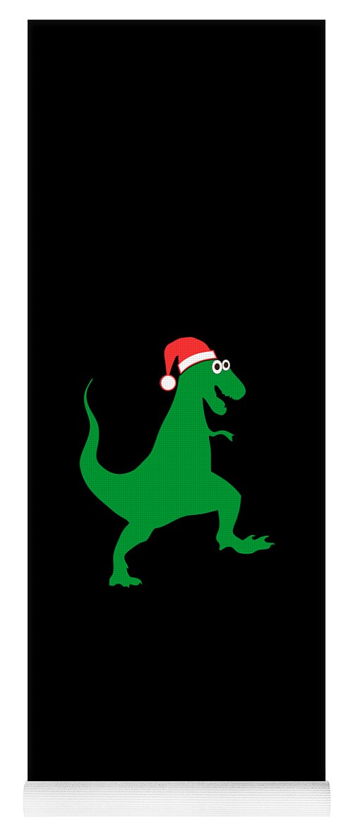 Christmas Yoga Mat featuring the digital art Santasaurus Santa T-Rex Dinosaur Christmas by Flippin Sweet Gear