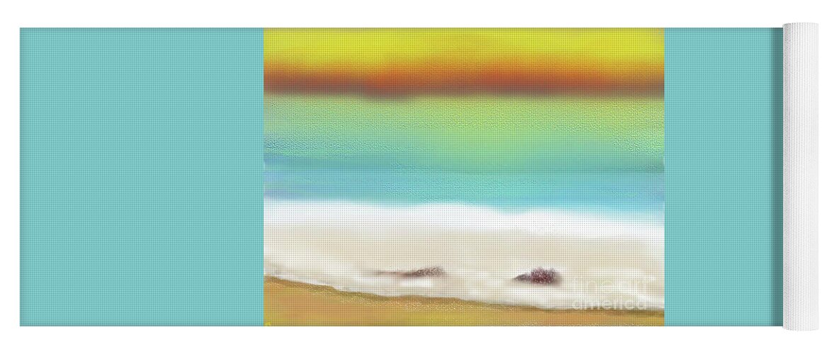Beach Yoga Mat featuring the digital art Sarah's Beach by Julie Grimshaw