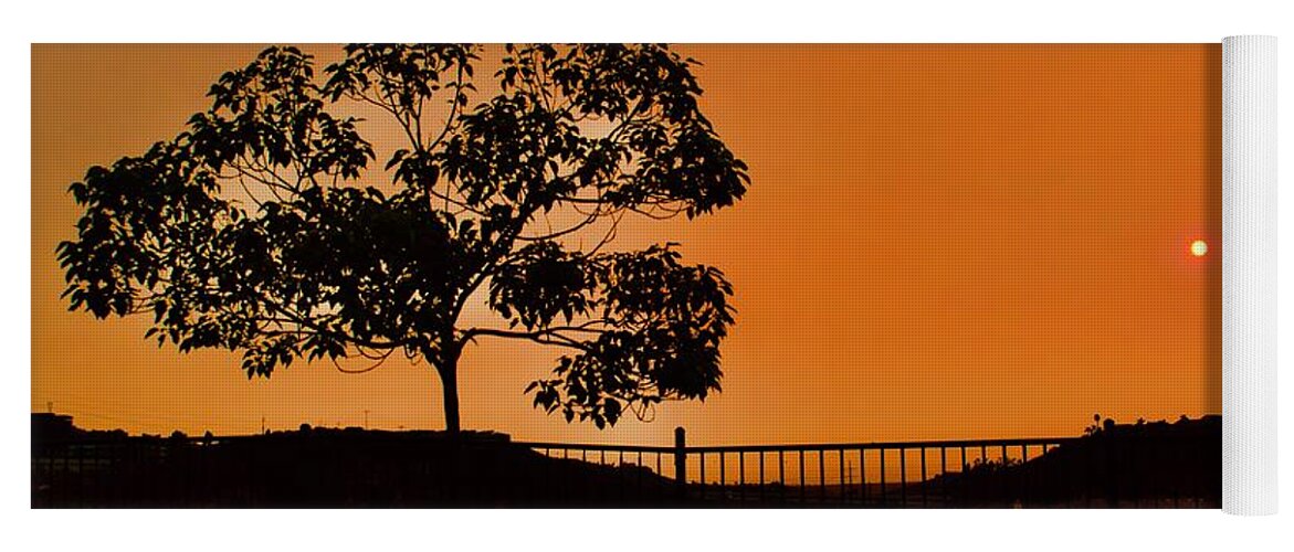 San Diego Yoga Mat featuring the photograph Wildfire Sunset California by Bnte Creations