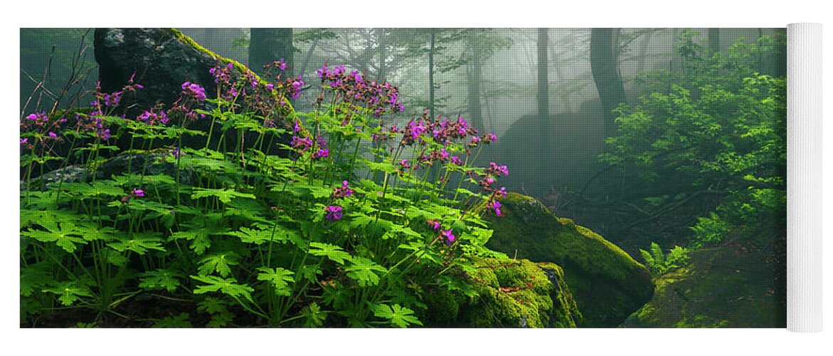 Geranium Yoga Mat featuring the photograph Scent of Spring by Evgeni Dinev