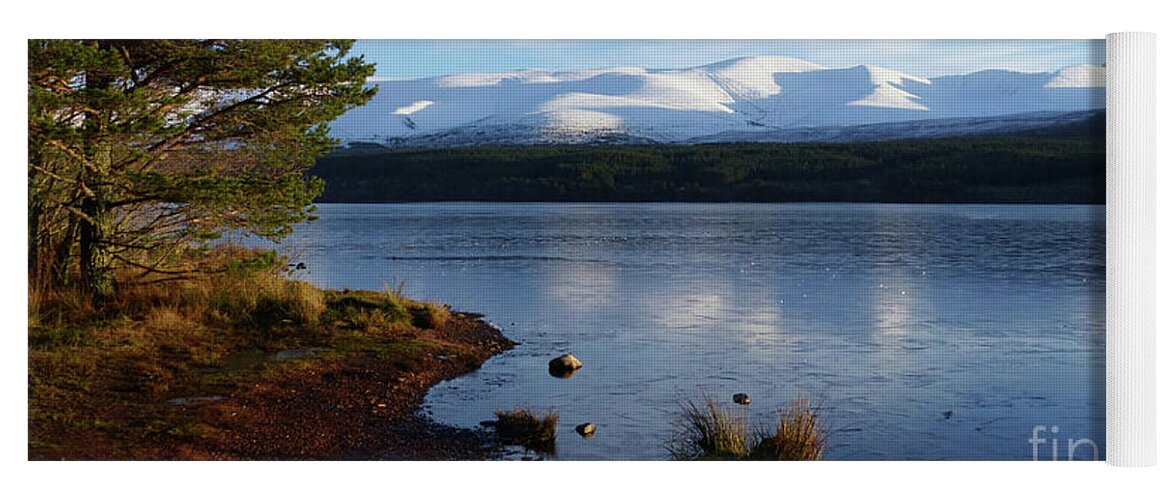 Scots Pine Yoga Mat featuring the photograph Scots Pine and Loch Morlich - Cairngorm Mountains by Phil Banks