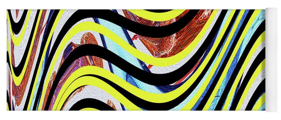Sea Gull On Light Abstract 1de Yoga Mat featuring the digital art Sea Gull On Light Abstract 1de by Tom Janca