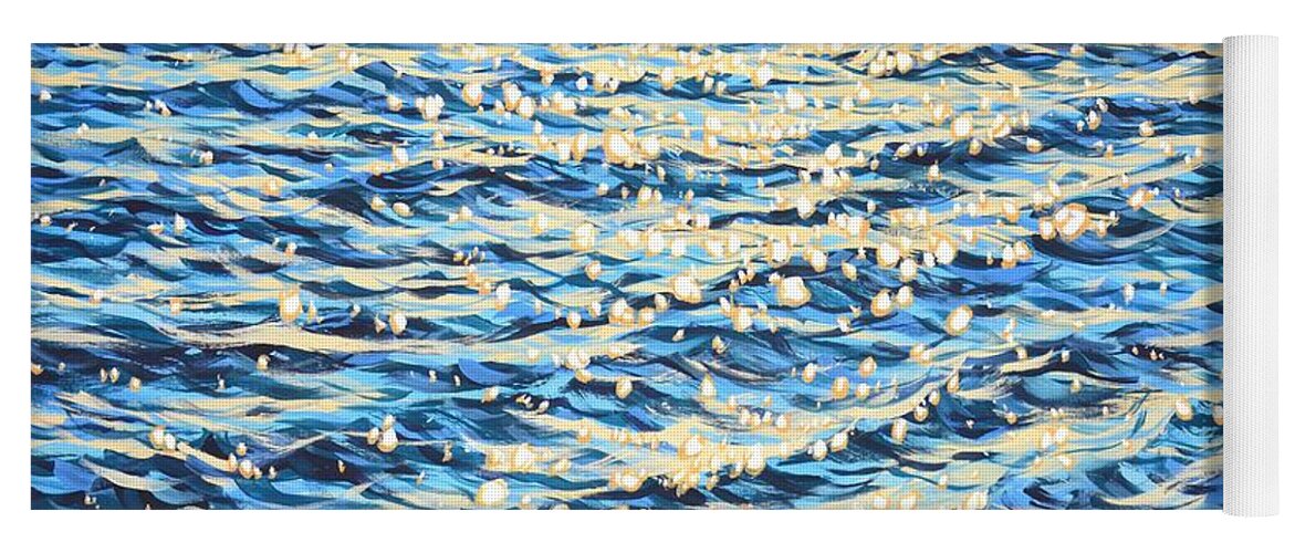 Glare Yoga Mat featuring the painting Sea. Light 13. by Iryna Kastsova