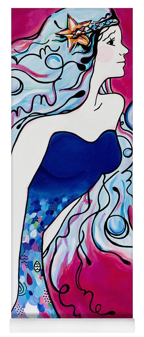 Mermaid Yoga Mat featuring the painting Sea Princess by Beth Ann Scott