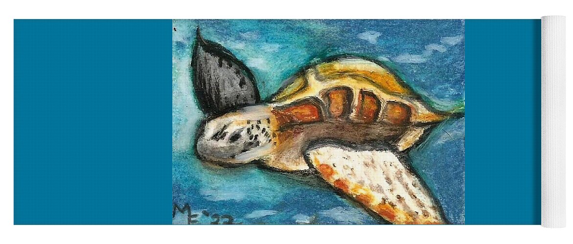 Sea Turtle Yoga Mat featuring the painting Sea Turtle by Monica Resinger