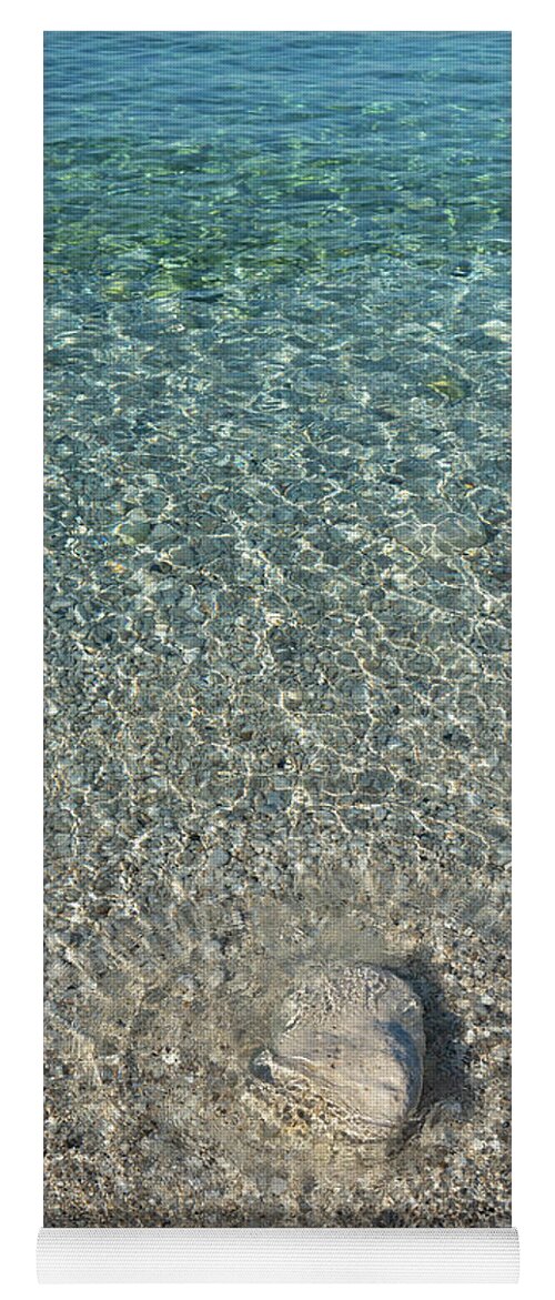 Mediterranean Yoga Mat featuring the photograph Sea water, gentle waves and sunlight by Adriana Mueller
