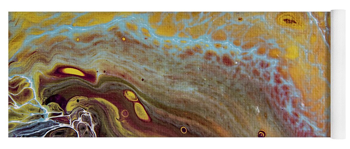 Abstract Yoga Mat featuring the painting Seafoam Abstract 1 by Jani Freimann