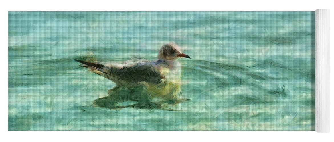Seagull Yoga Mat featuring the painting Seagull by Alexa Szlavics