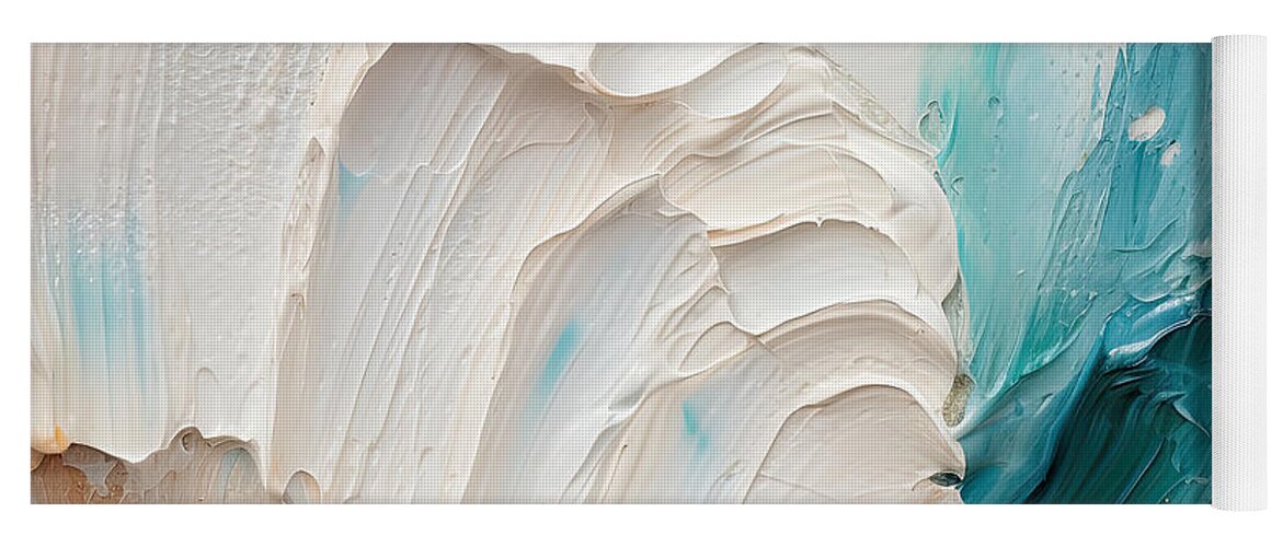 Seashell Yoga Mat featuring the painting Seashell Whisper - Beach Painting Art by Lourry Legarde