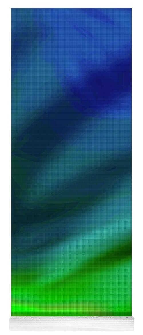 Vibrant Blue And Green Yoga Mat featuring the digital art Seasons Altered by Glenn Hernandez