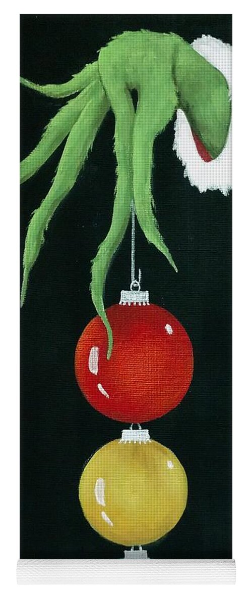 Christmas Yoga Mat featuring the painting Seasons Greetings From the Grinch by Danett Britt
