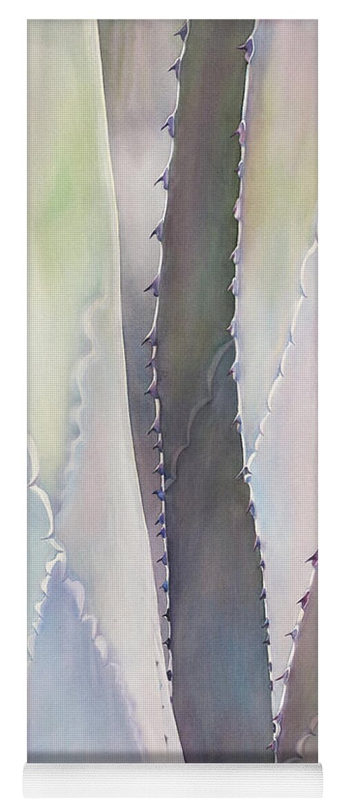 Original Framed Watercolor Yoga Mat featuring the painting Sedona Agave #2 by Sandy Haight