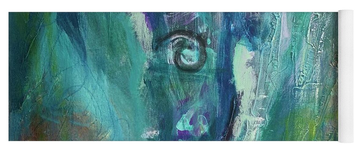 Acrylic Yoga Mat featuring the painting See My Face, Say My Name by Laura Jaffe