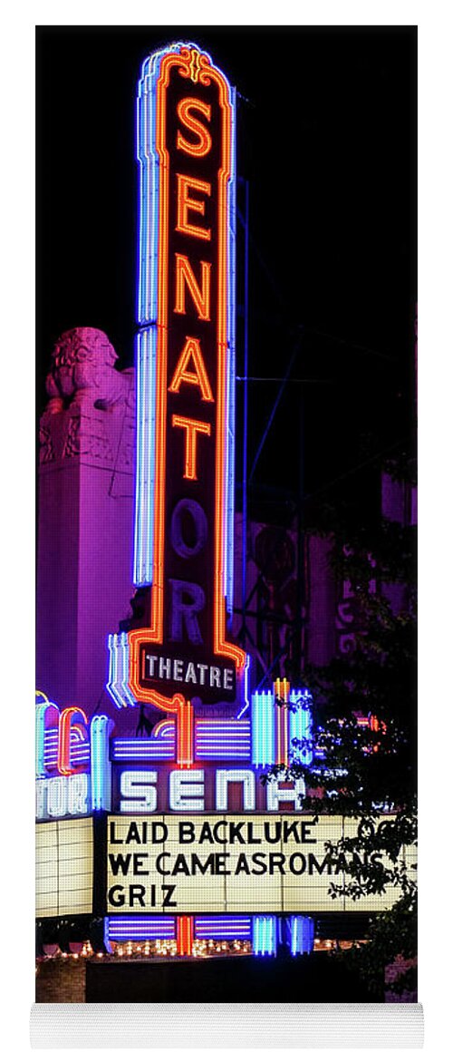 Chico Yoga Mat featuring the photograph Senater Movie theater by Ron Roberts