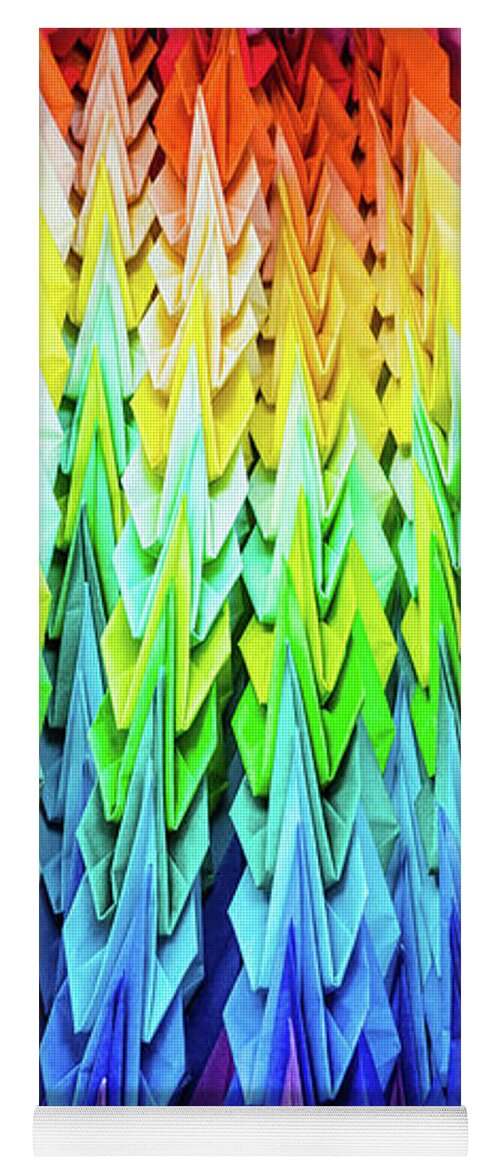 Origami Yoga Mat featuring the photograph Senbazuru or one thousand origami cranes by Lyl Dil Creations