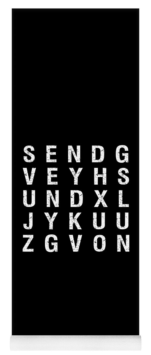 Funny Yoga Mat featuring the digital art Send Nudes Word Search by Flippin Sweet Gear