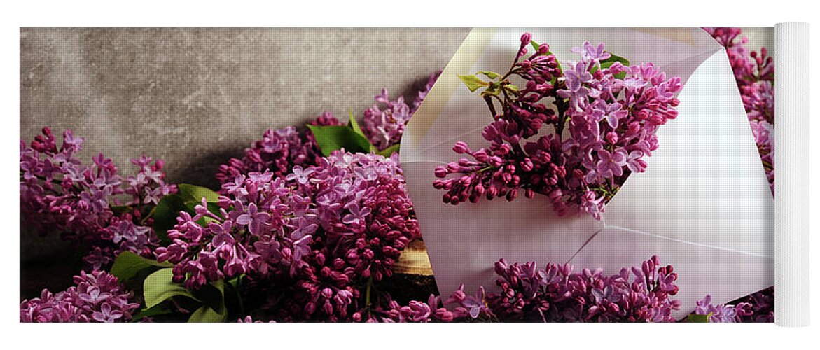 Envelope Yoga Mat featuring the photograph Sending You Lilacs by Randi Grace Nilsberg