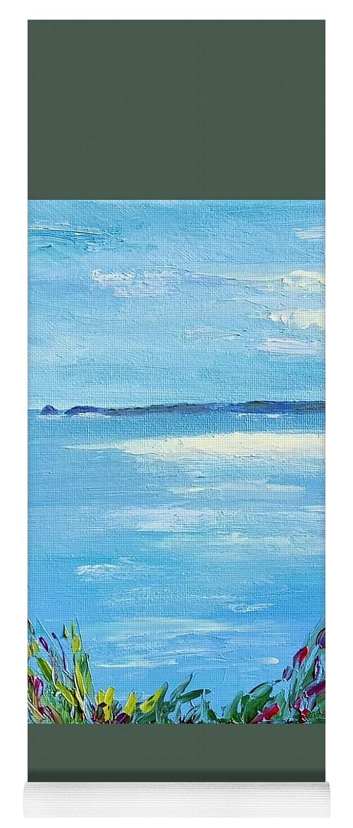 Original Oil Painting Yoga Mat featuring the painting Sennen Coastline, Cornwall, UK by Barbara Magor