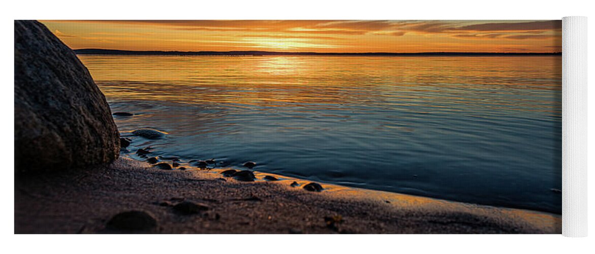 Shoreline Yoga Mat featuring the photograph Serene Sunrise by Joe Holley