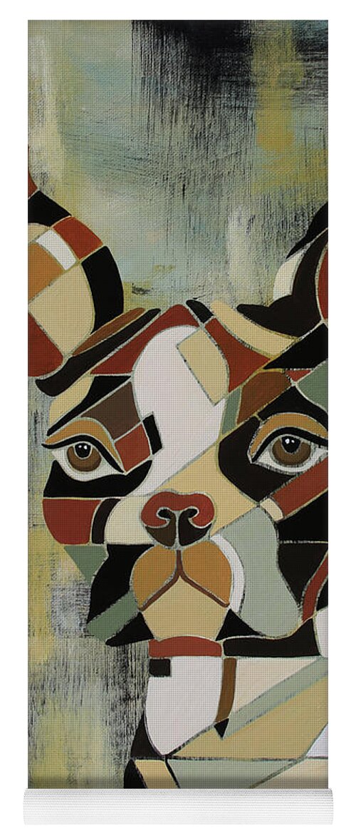Boston Terrier Art Yoga Mat featuring the painting Seriously the Boston Terrier by Barbara Rush