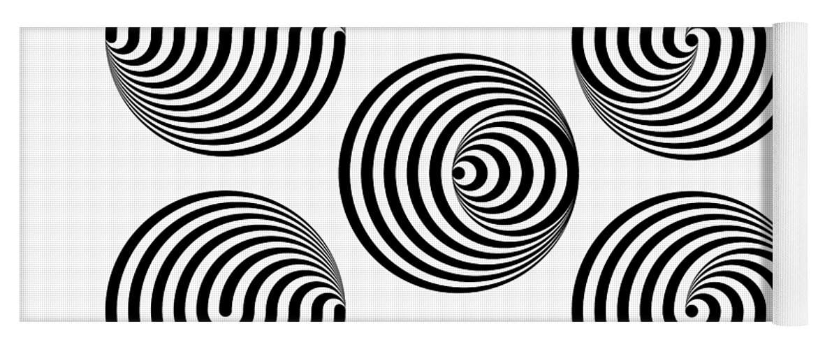 Op Art Yoga Mat featuring the mixed media Seven Eclipses by Gianni Sarcone