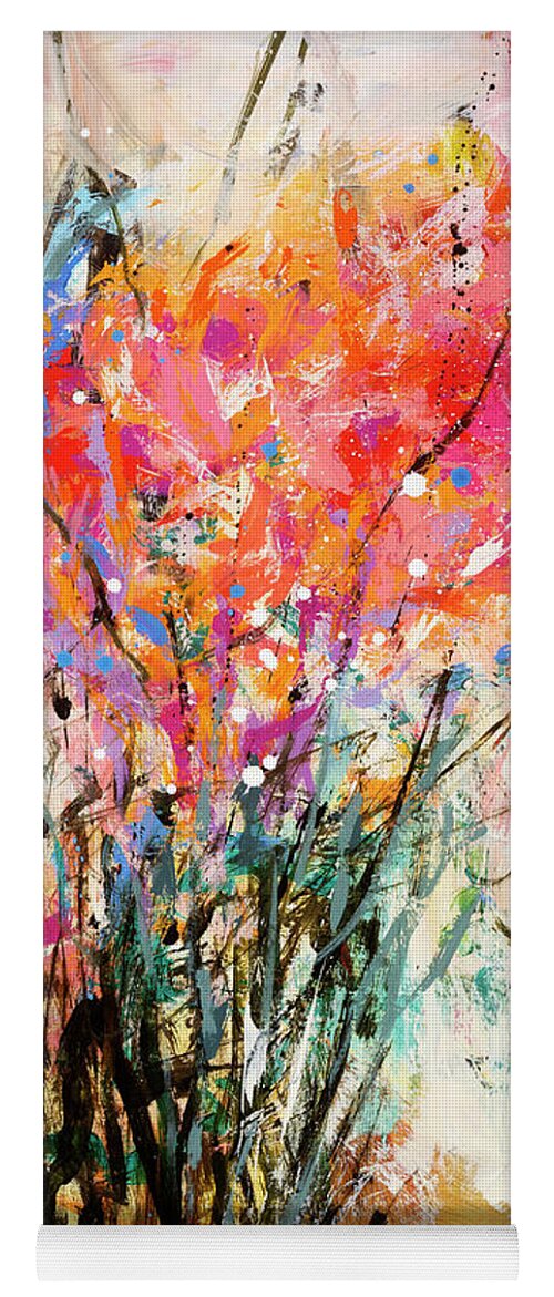 Abstract Art Yoga Mat featuring the painting Seventy Degree Day #1 by Jane Davies