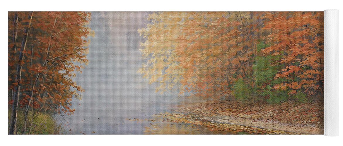 Jake Vandenbrink Yoga Mat featuring the painting Shades of Fall by Jake Vandenbrink