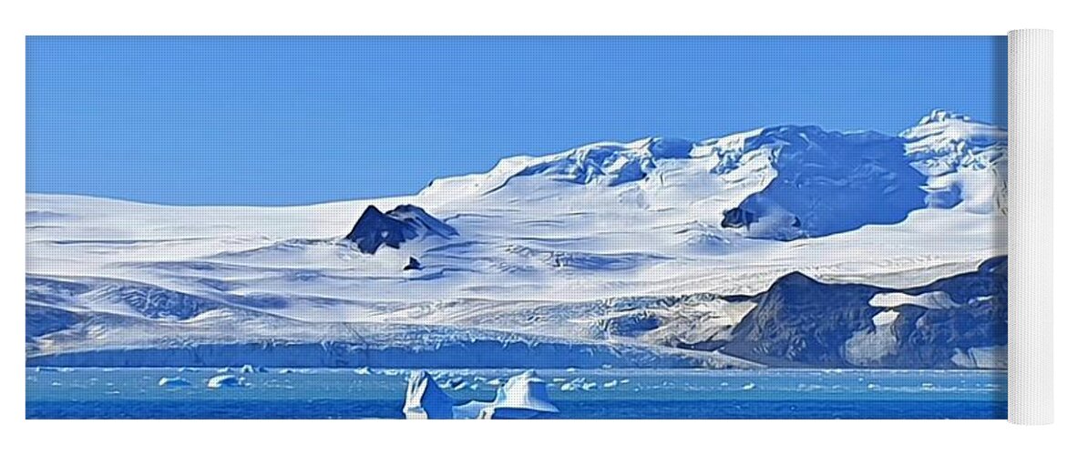 Antarctica Yoga Mat featuring the photograph Shades of Icy Blue by Andrea Whitaker