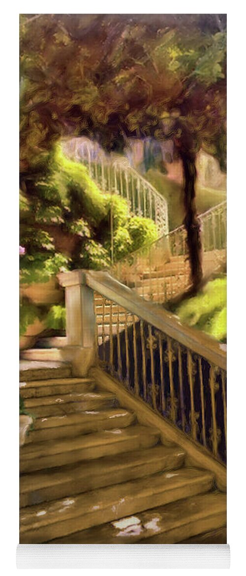 Shady Yoga Mat featuring the painting Shady Steps by Joel Smith
