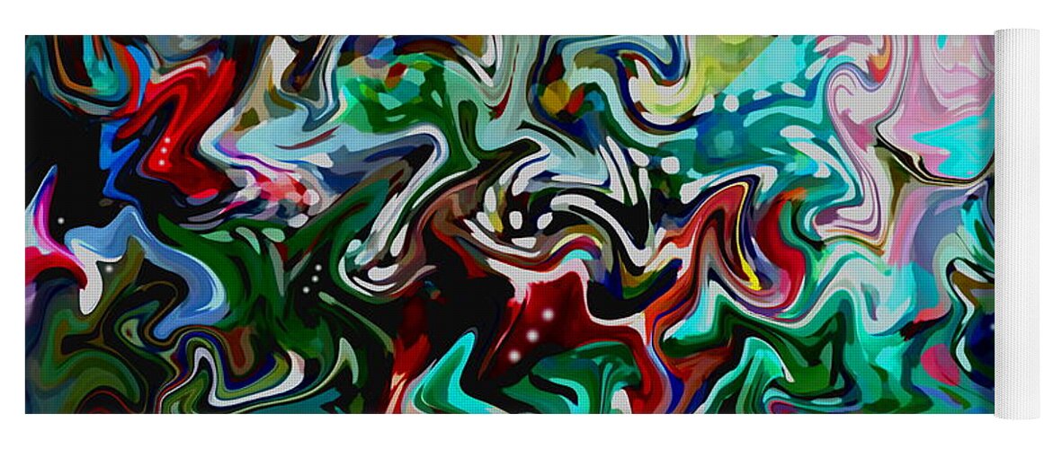 Abstract Yoga Mat featuring the mixed media Shaken Not Stirred by Shelli Fitzpatrick