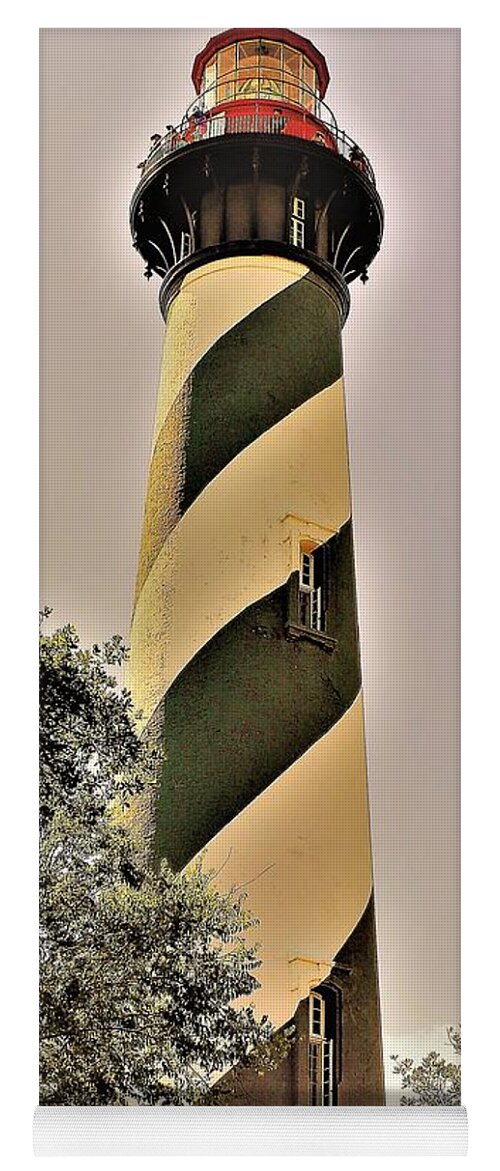 St Augustine Light House John Anderson Yoga Mat featuring the photograph Shall there be Light by John Anderson